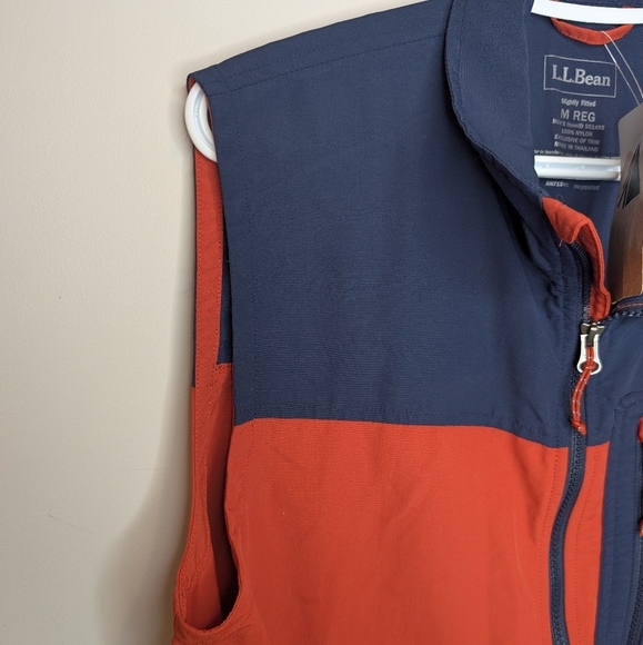 NWT LL Bean Mountain Classic Vest Color block Mens Medium Nylon Unlined Full Zip - Picture 6 of 10
